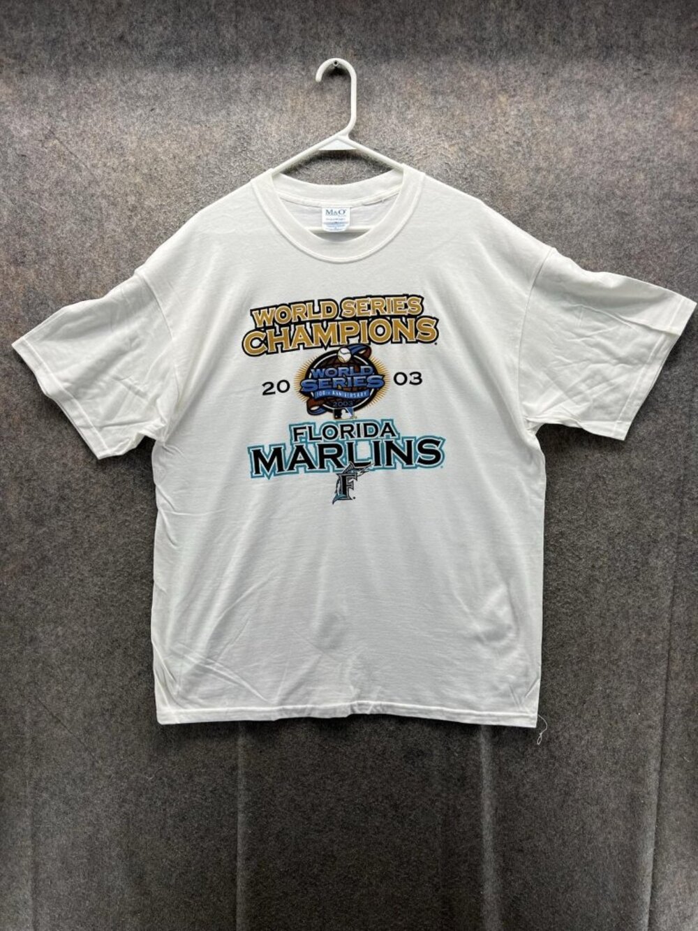 Florida Marlins Shirt Mens XL White MLB Baseball World Series 2003 M&O Knits
